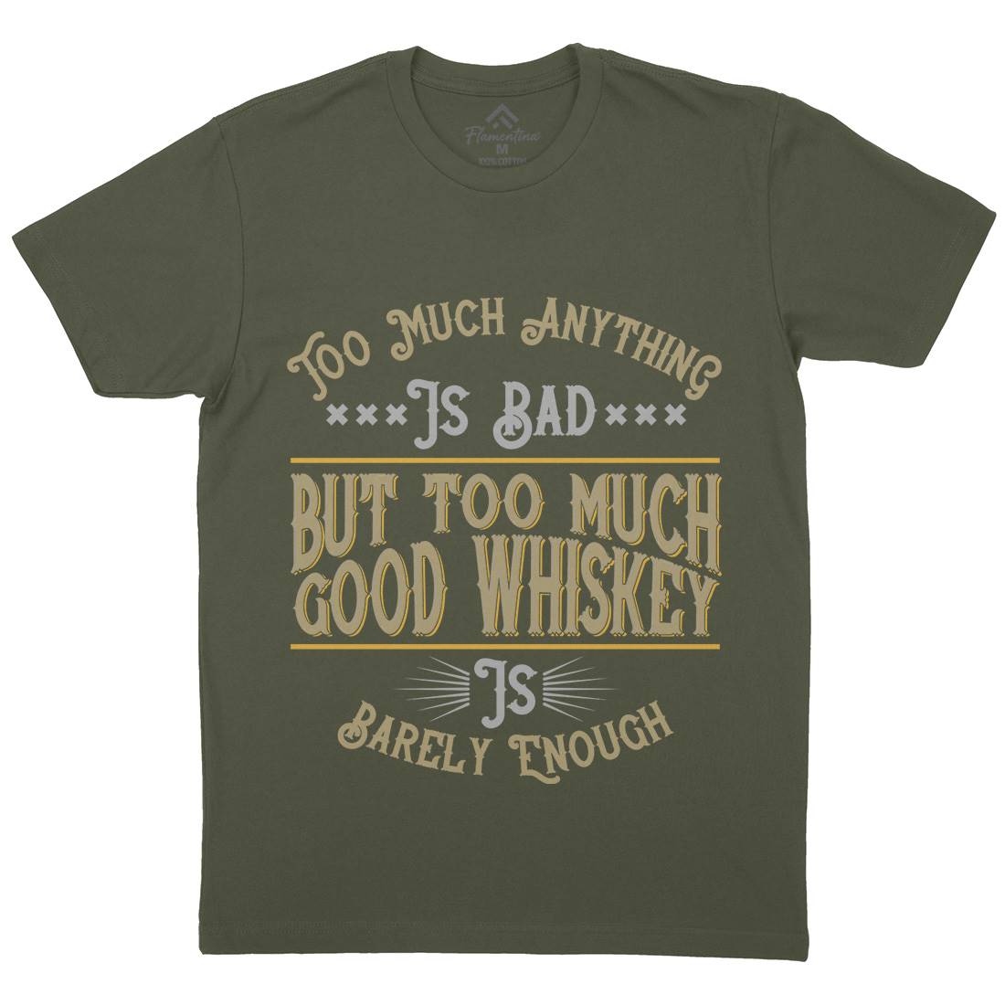 Good Whiskey Mens Organic Crew Neck T-Shirt Drinks B372