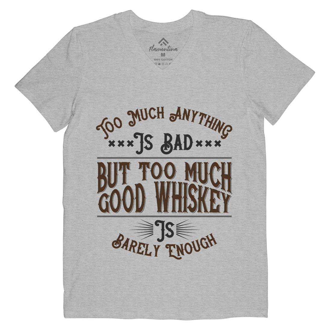 Good Whiskey Mens Organic V-Neck T-Shirt Drinks B372