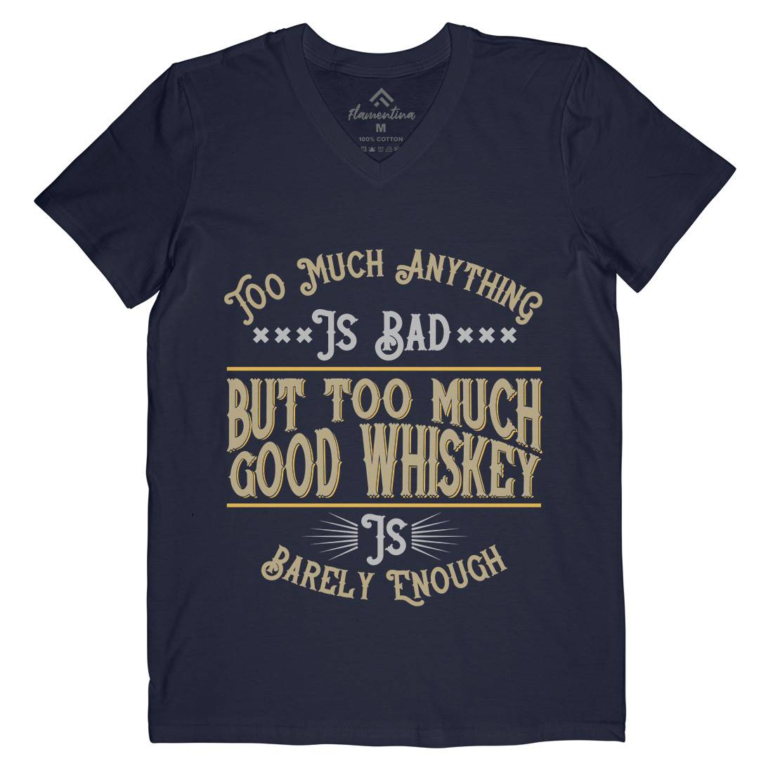 Good Whiskey Mens Organic V-Neck T-Shirt Drinks B372
