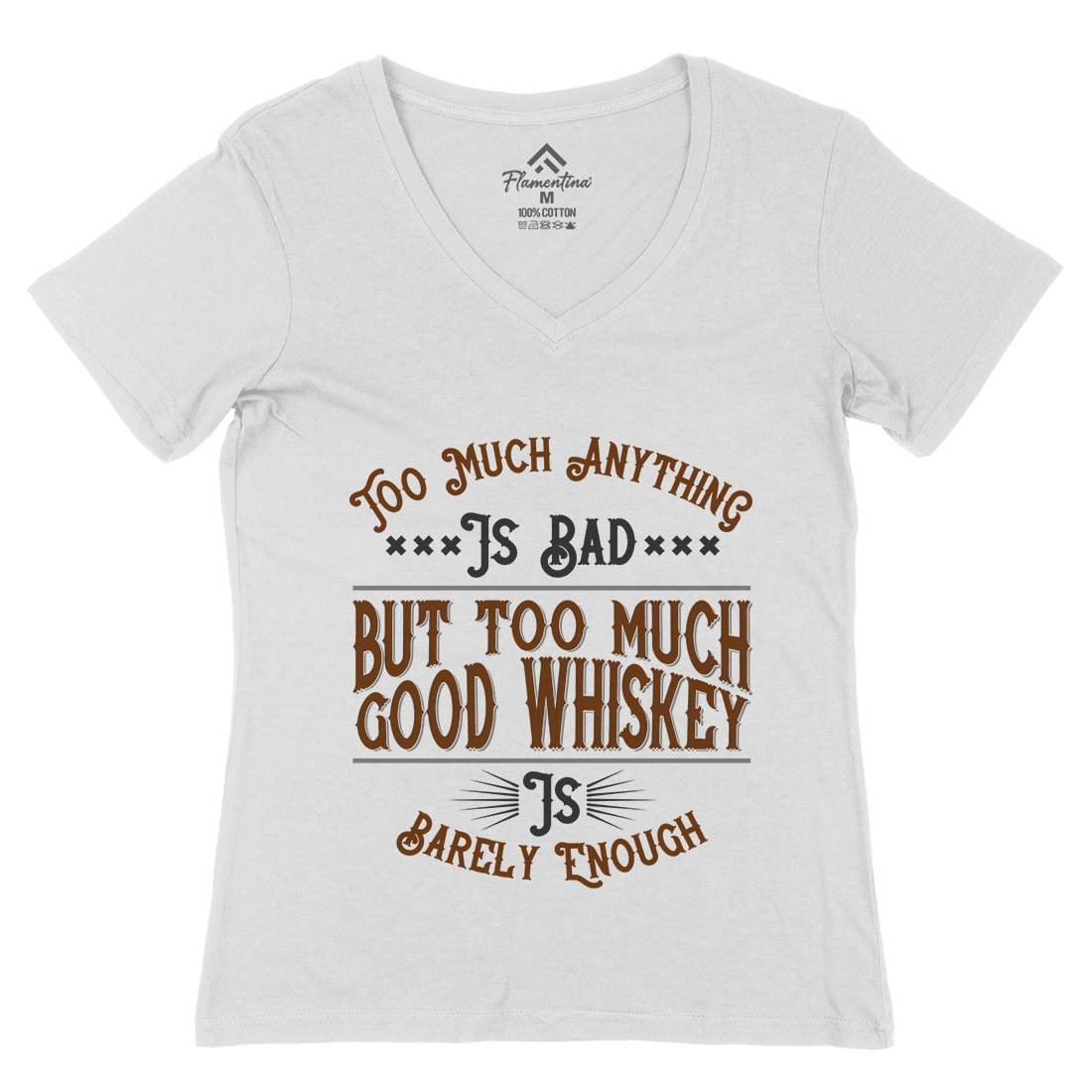 Good Whiskey Womens Organic V-Neck T-Shirt Drinks B372