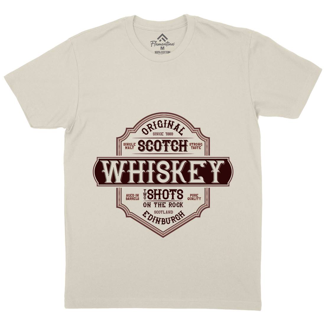 Scotch Whiskey Mens Organic Crew Neck T-Shirt Drinks B373