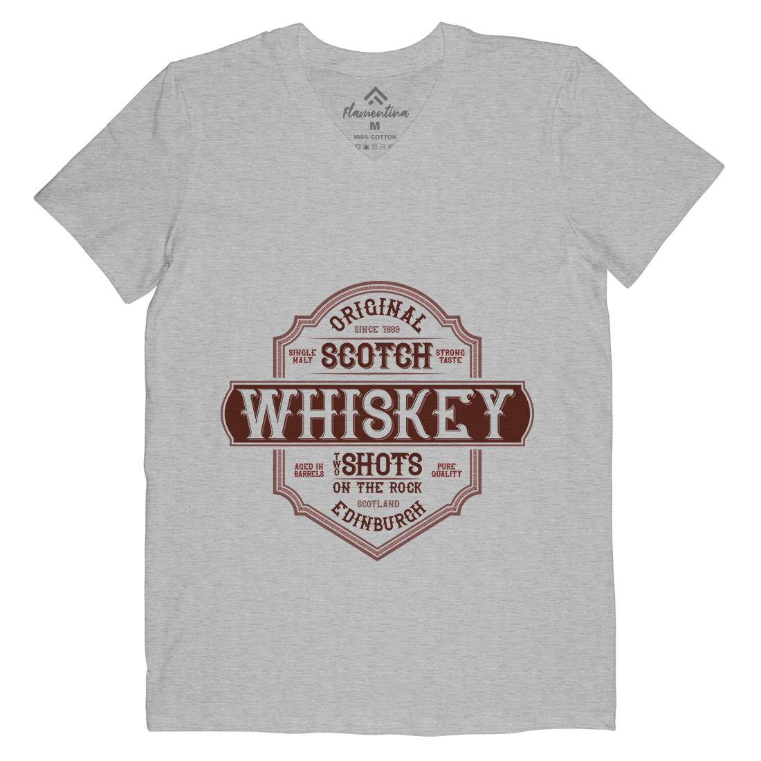 Scotch Whiskey Mens Organic V-Neck T-Shirt Drinks B373