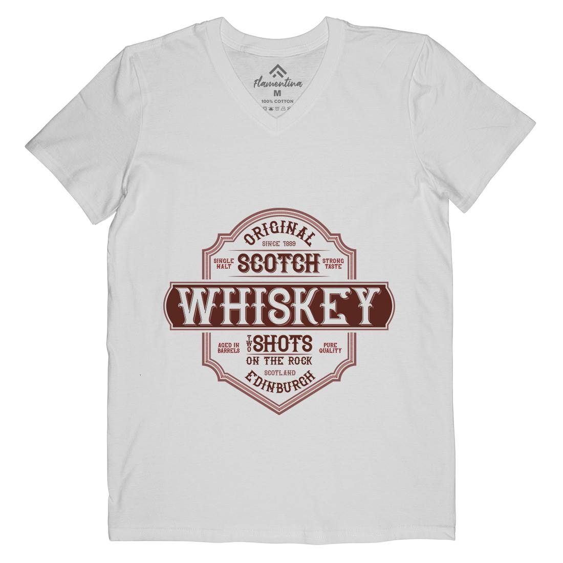 Scotch Whiskey Mens Organic V-Neck T-Shirt Drinks B373