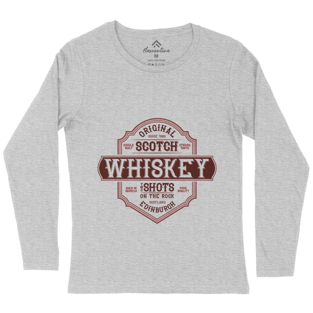 Scotch Whiskey Womens Long Sleeve T-Shirt Drinks B373