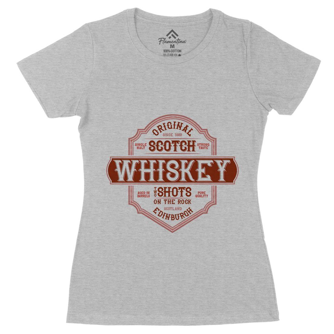 Scotch Whiskey Womens Organic Crew Neck T-Shirt Drinks B373
