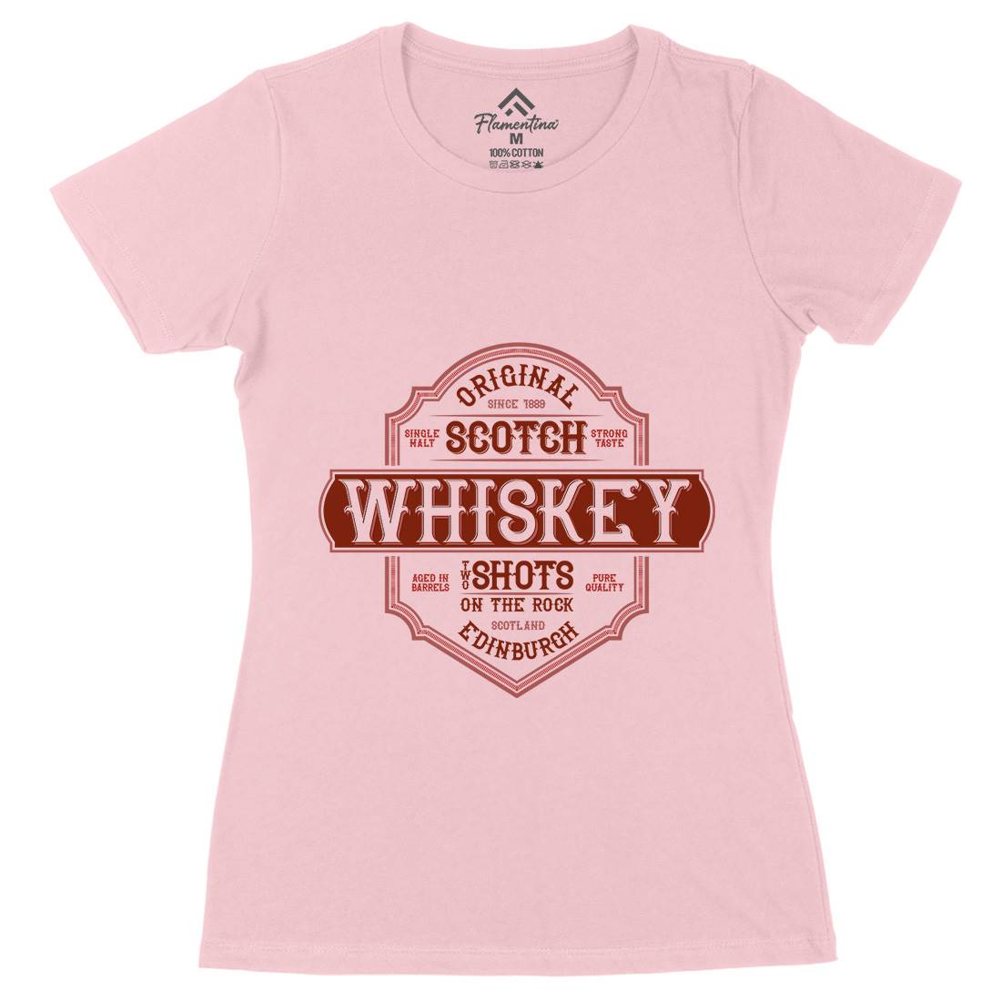 Scotch Whiskey Womens Organic Crew Neck T-Shirt Drinks B373