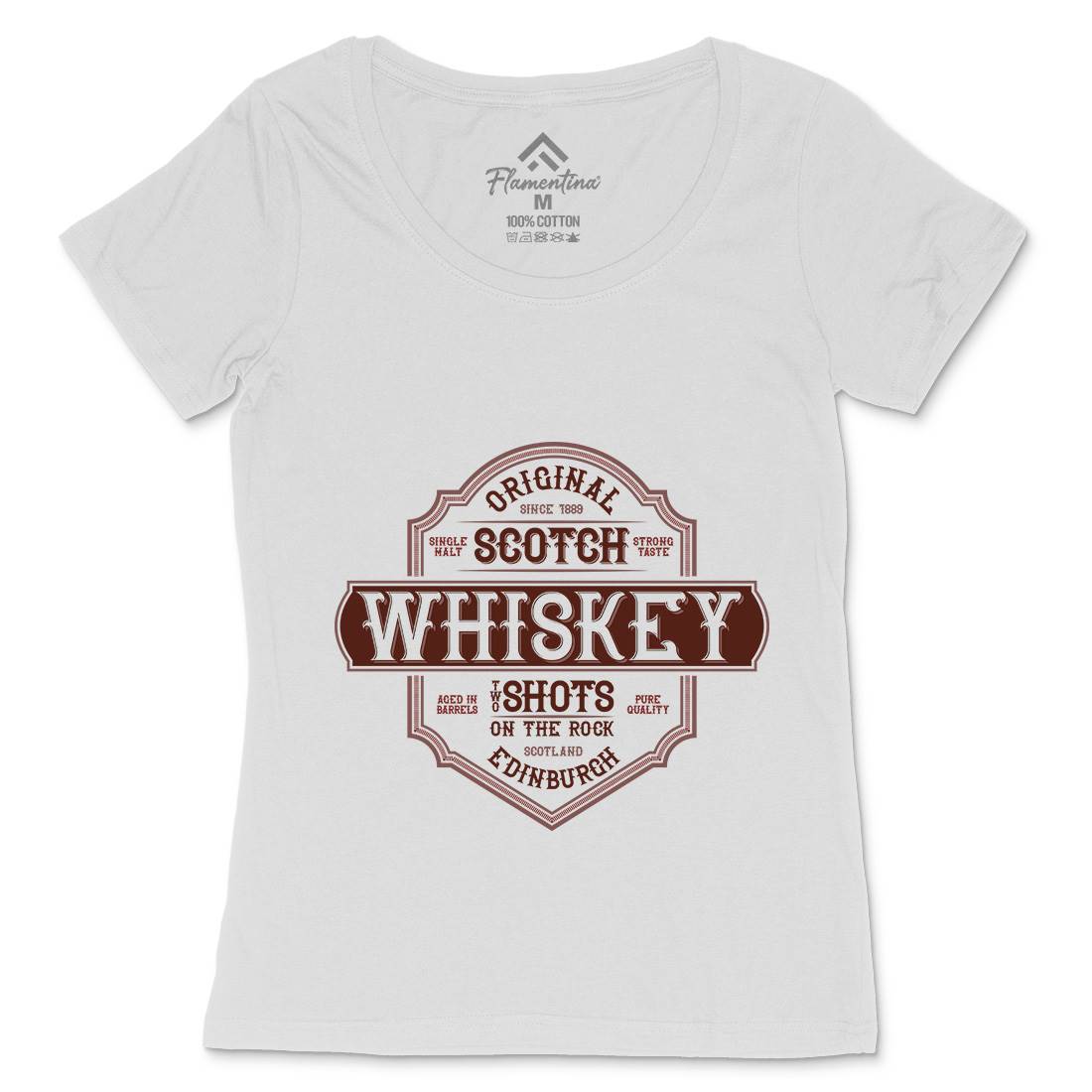Scotch Whiskey Womens Scoop Neck T-Shirt Drinks B373