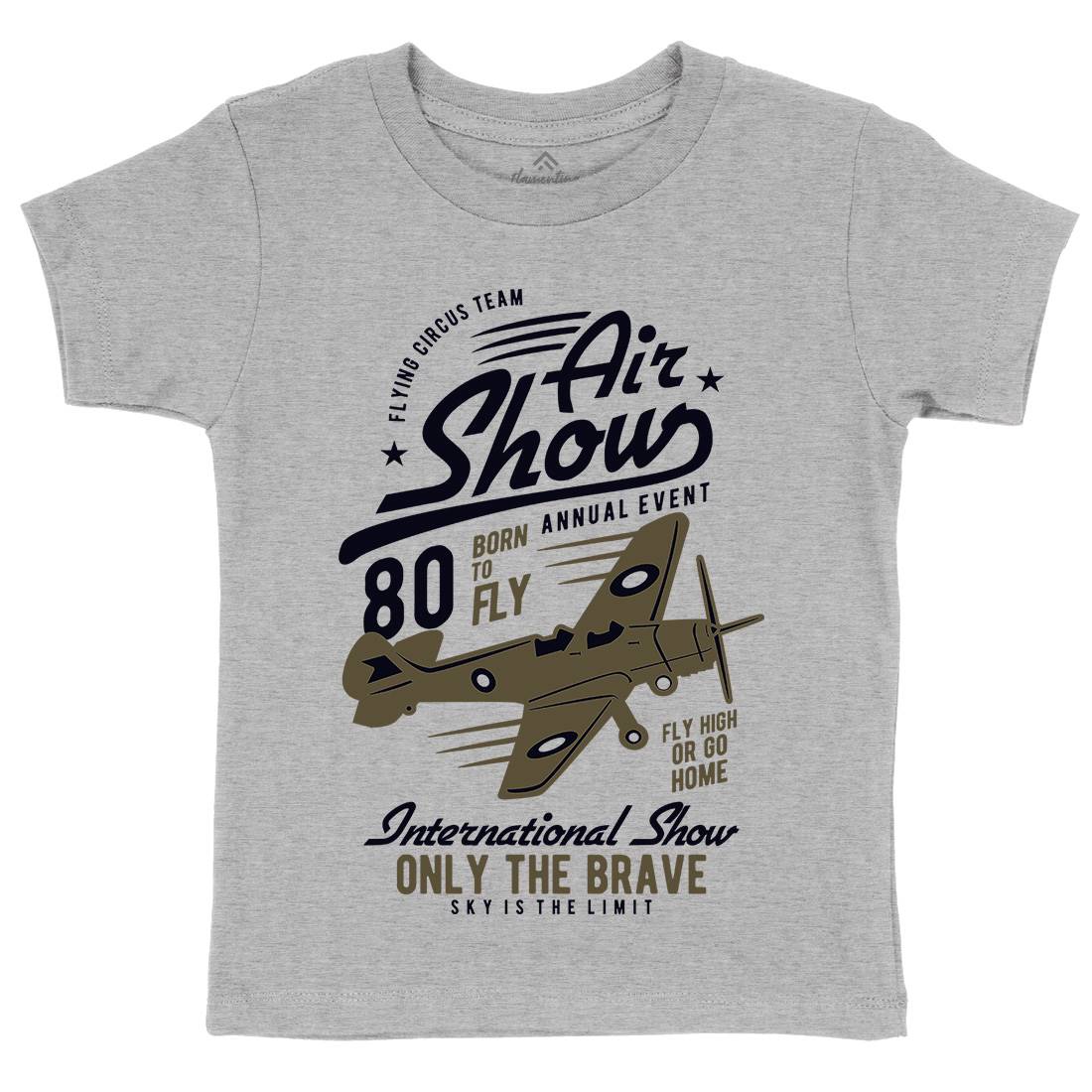 Air Show Airplane Kids Crew Neck T-Shirt Vehicles B378