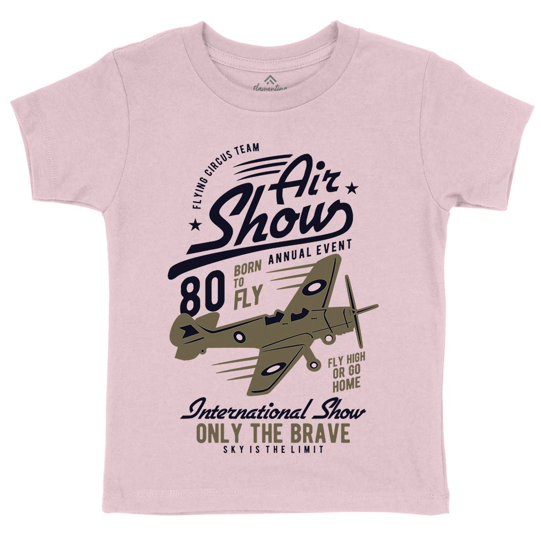 Air Show Airplane Kids Organic Crew Neck T-Shirt Vehicles B378