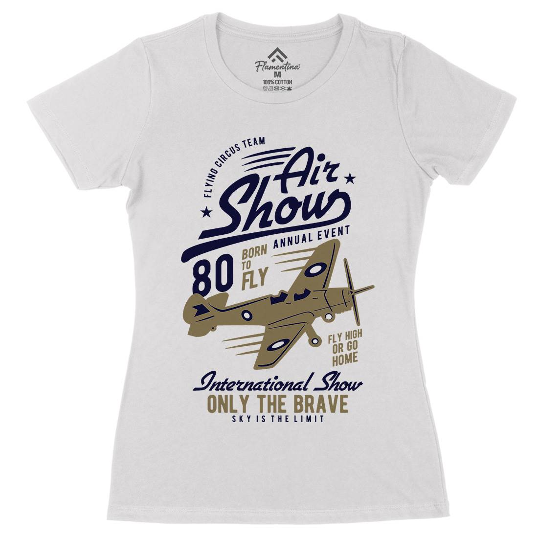 Air Show Airplane Womens Organic Crew Neck T-Shirt Vehicles B378