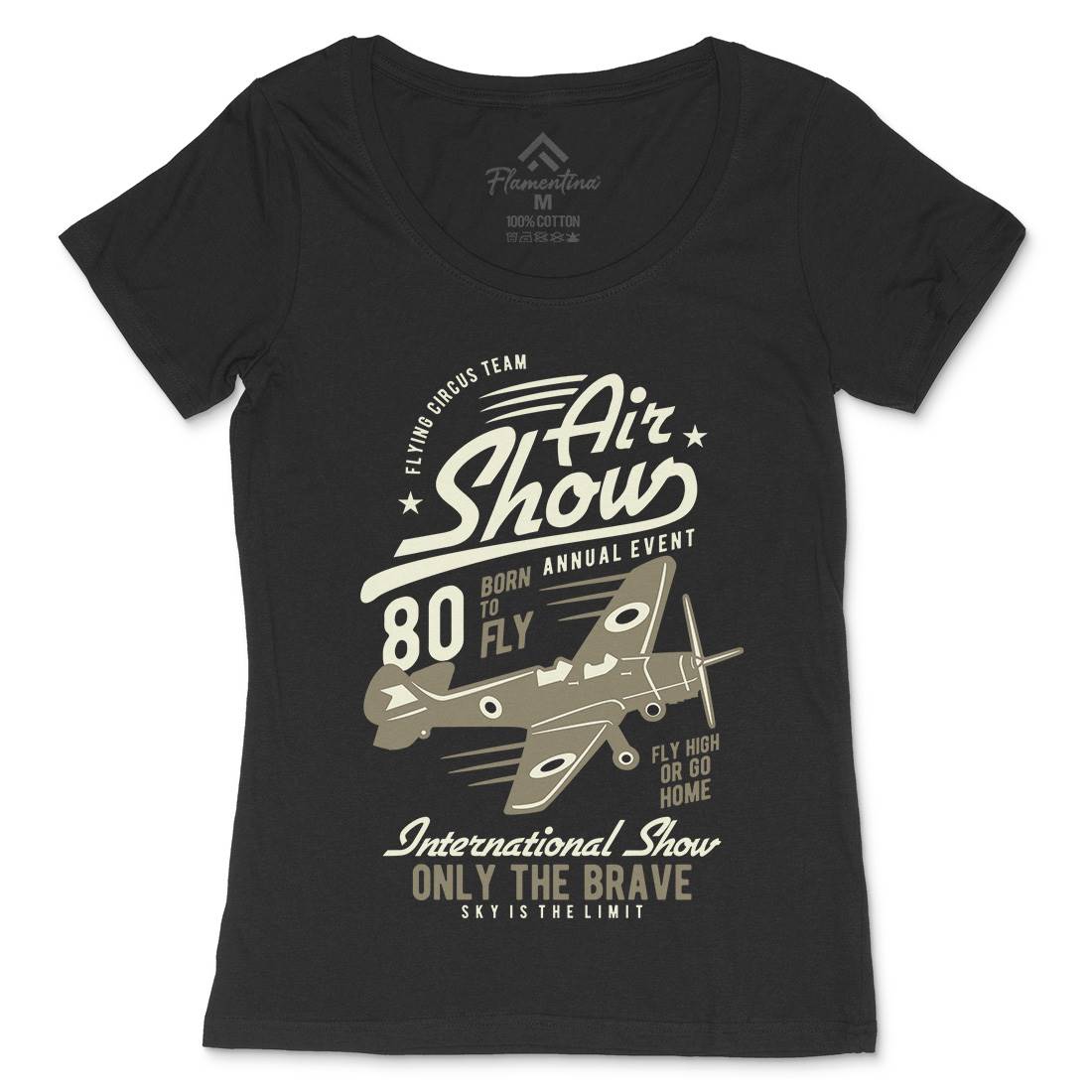 Air Show Airplane Womens Scoop Neck T-Shirt Vehicles B378