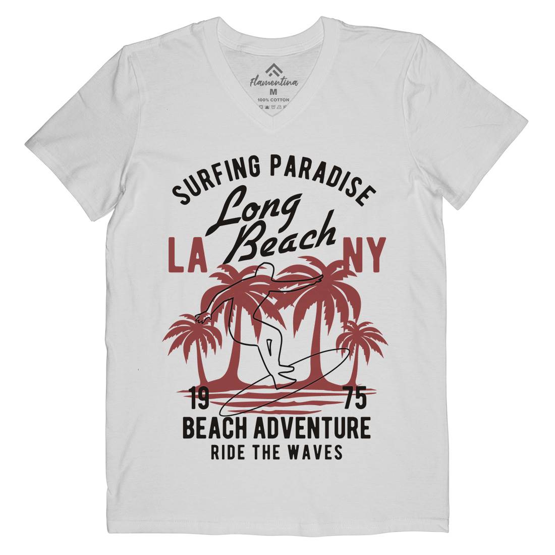 Adventure Mens Organic V-Neck T-Shirt Surf B379
