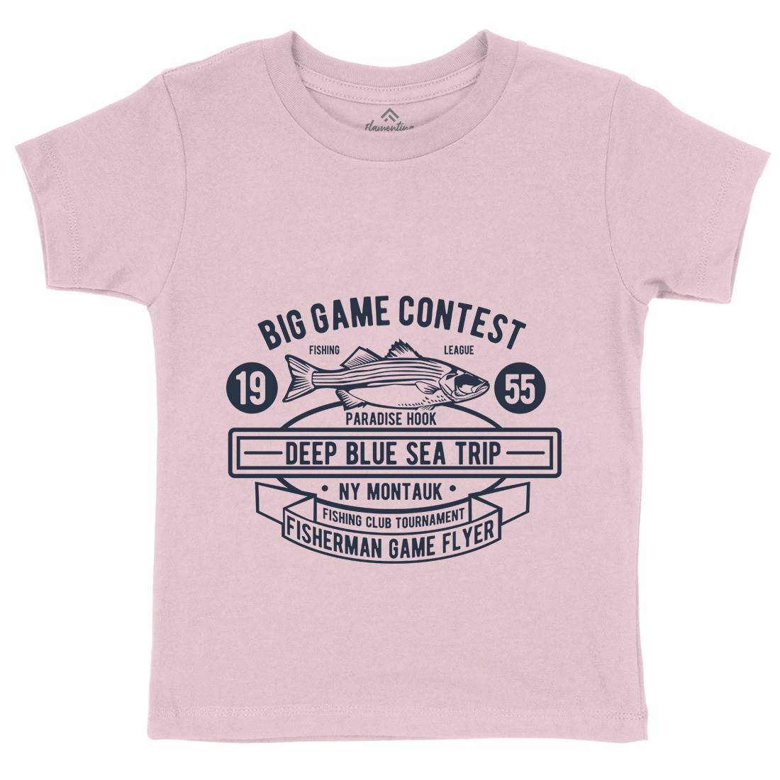 Big Game Contest Kids Organic Crew Neck T-Shirt Fishing B380