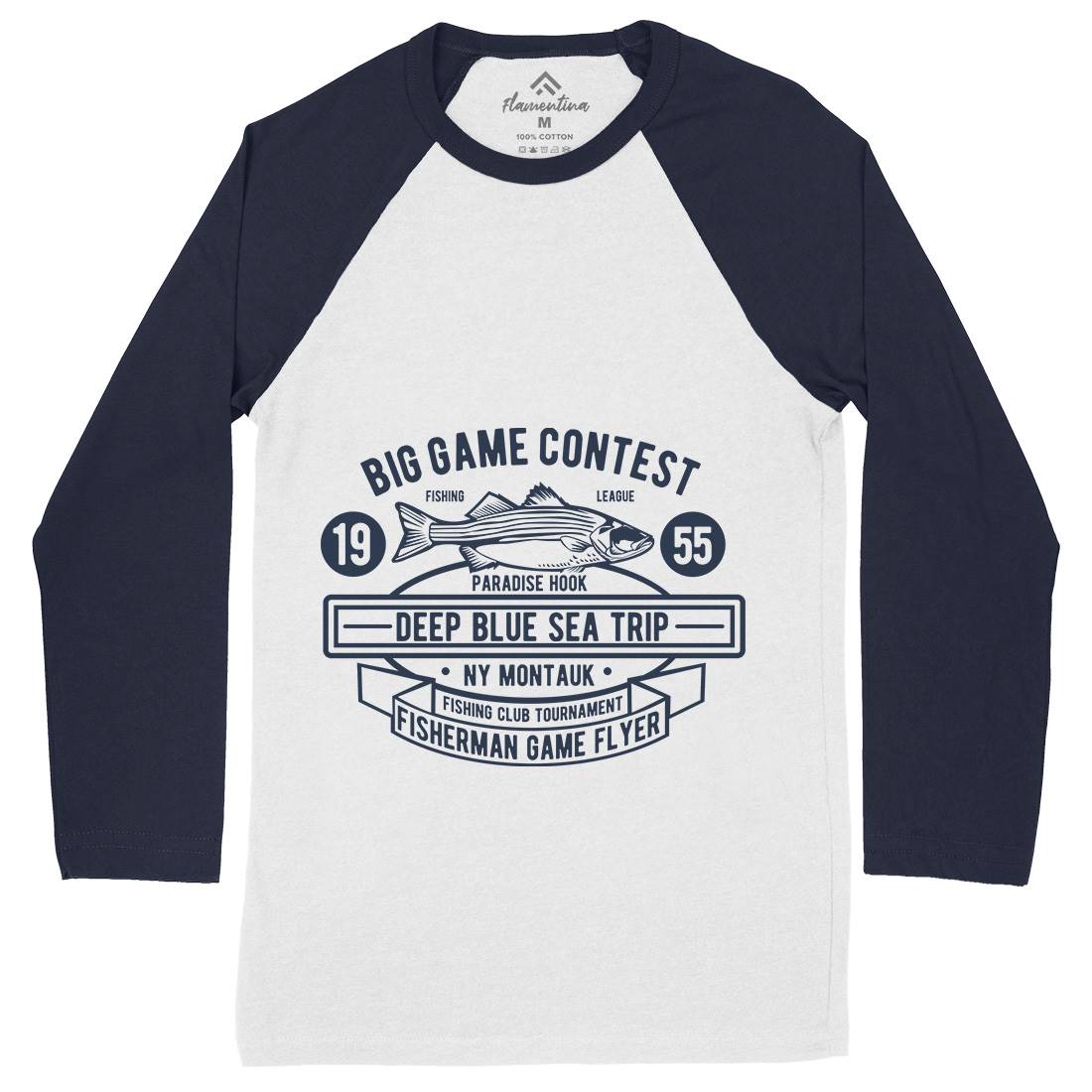Big Game Contest Mens Long Sleeve Baseball T-Shirt Fishing B380