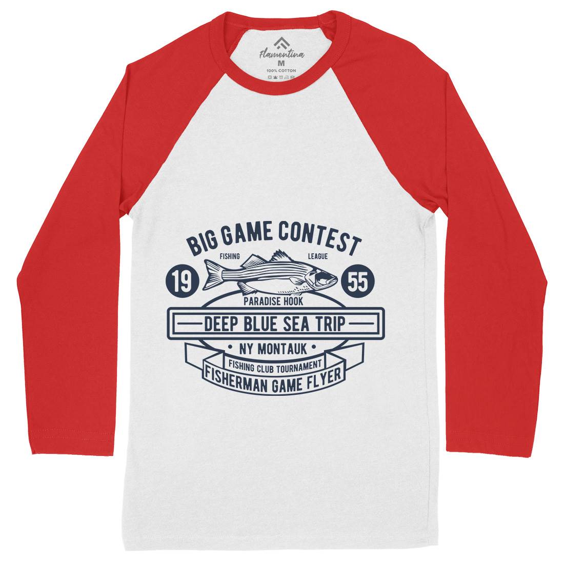 Big Game Contest Mens Long Sleeve Baseball T-Shirt Fishing B380