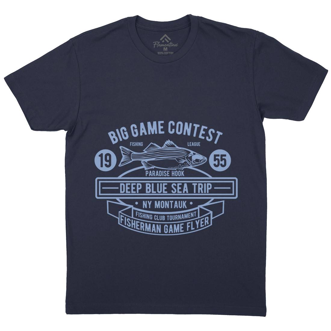 Big Game Contest Mens Organic Crew Neck T-Shirt Fishing B380