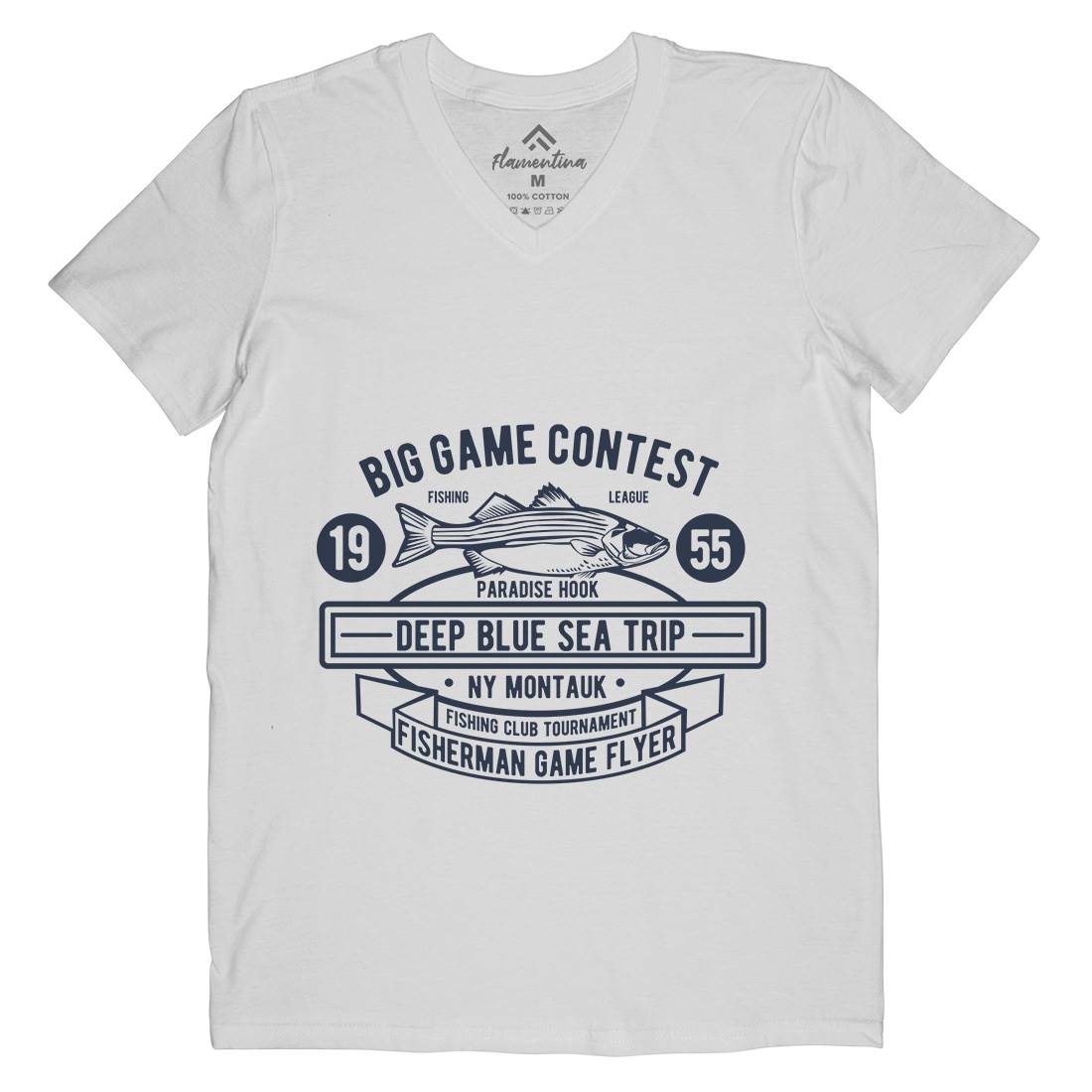 Big Game Contest Mens V-Neck T-Shirt Fishing B380