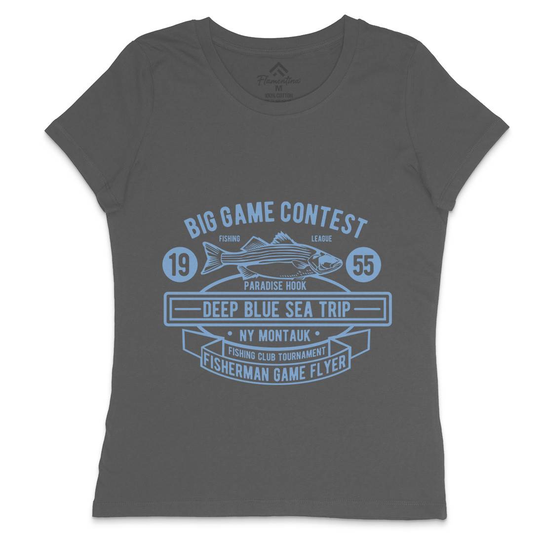 Big Game Contest Womens Crew Neck T-Shirt Fishing B380