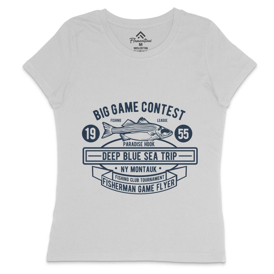 Big Game Contest Womens Crew Neck T-Shirt Fishing B380