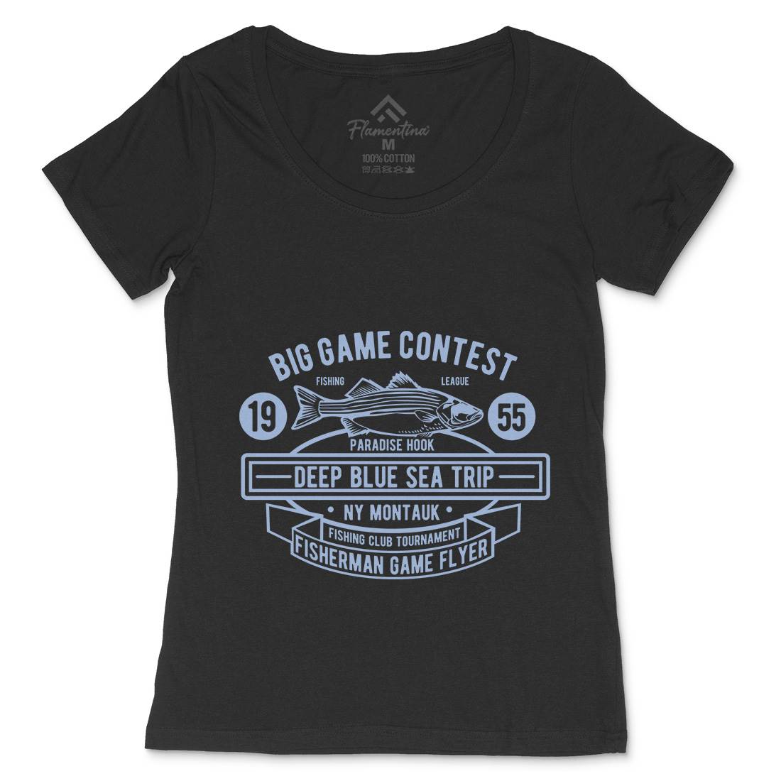 Big Game Contest Womens Scoop Neck T-Shirt Fishing B380