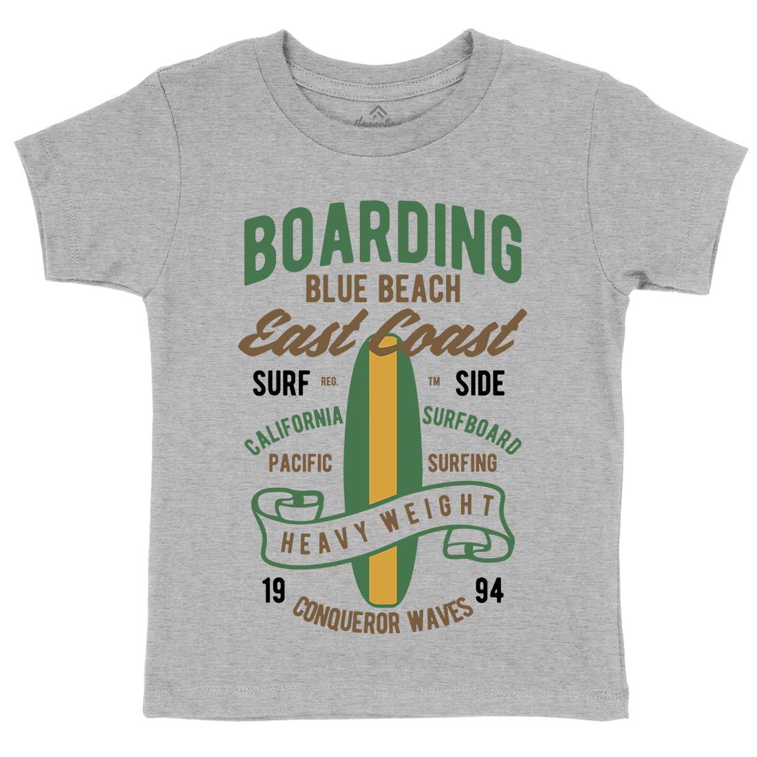 Boarding Blue Kids Crew Neck T-Shirt Surf B381