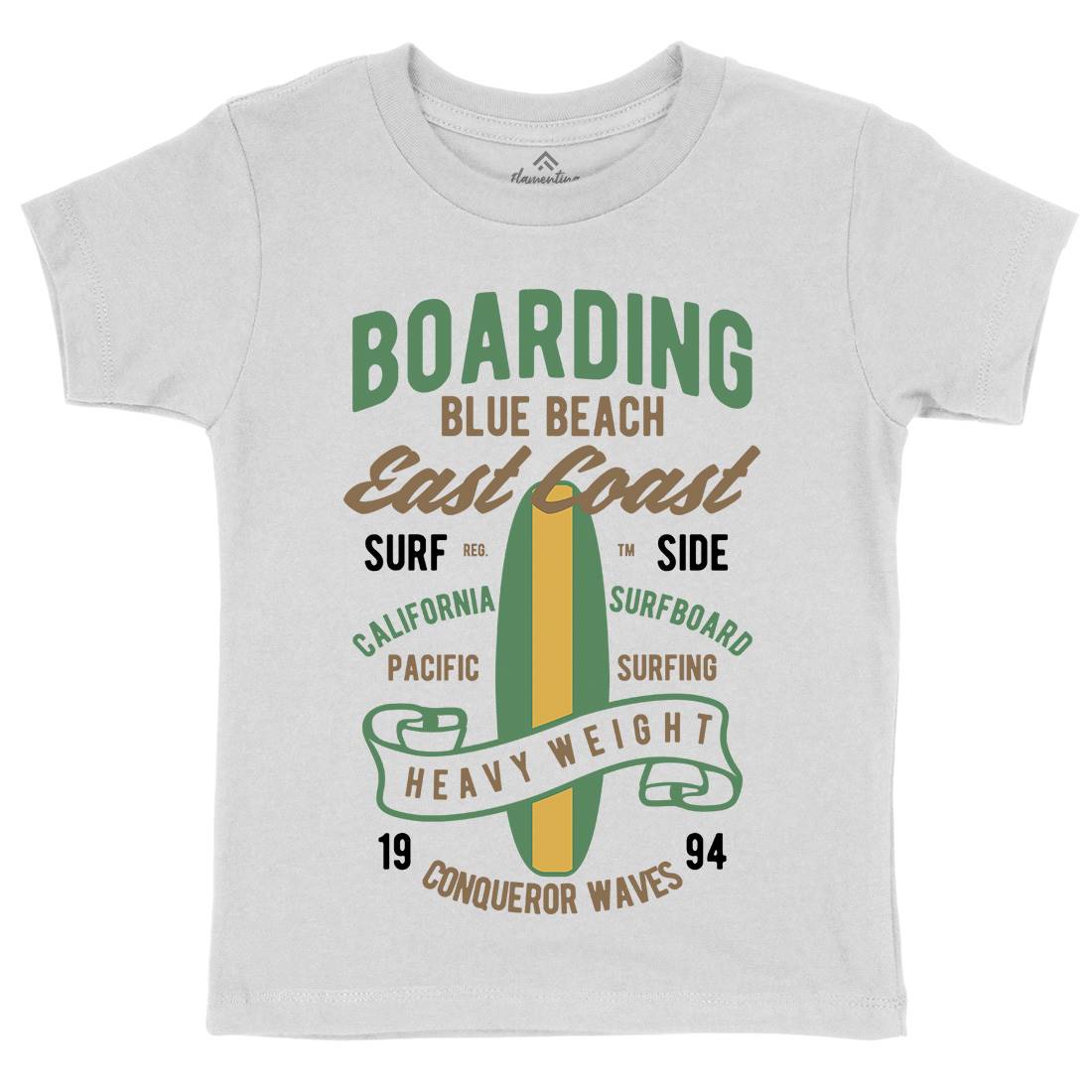 Boarding Blue Kids Crew Neck T-Shirt Surf B381