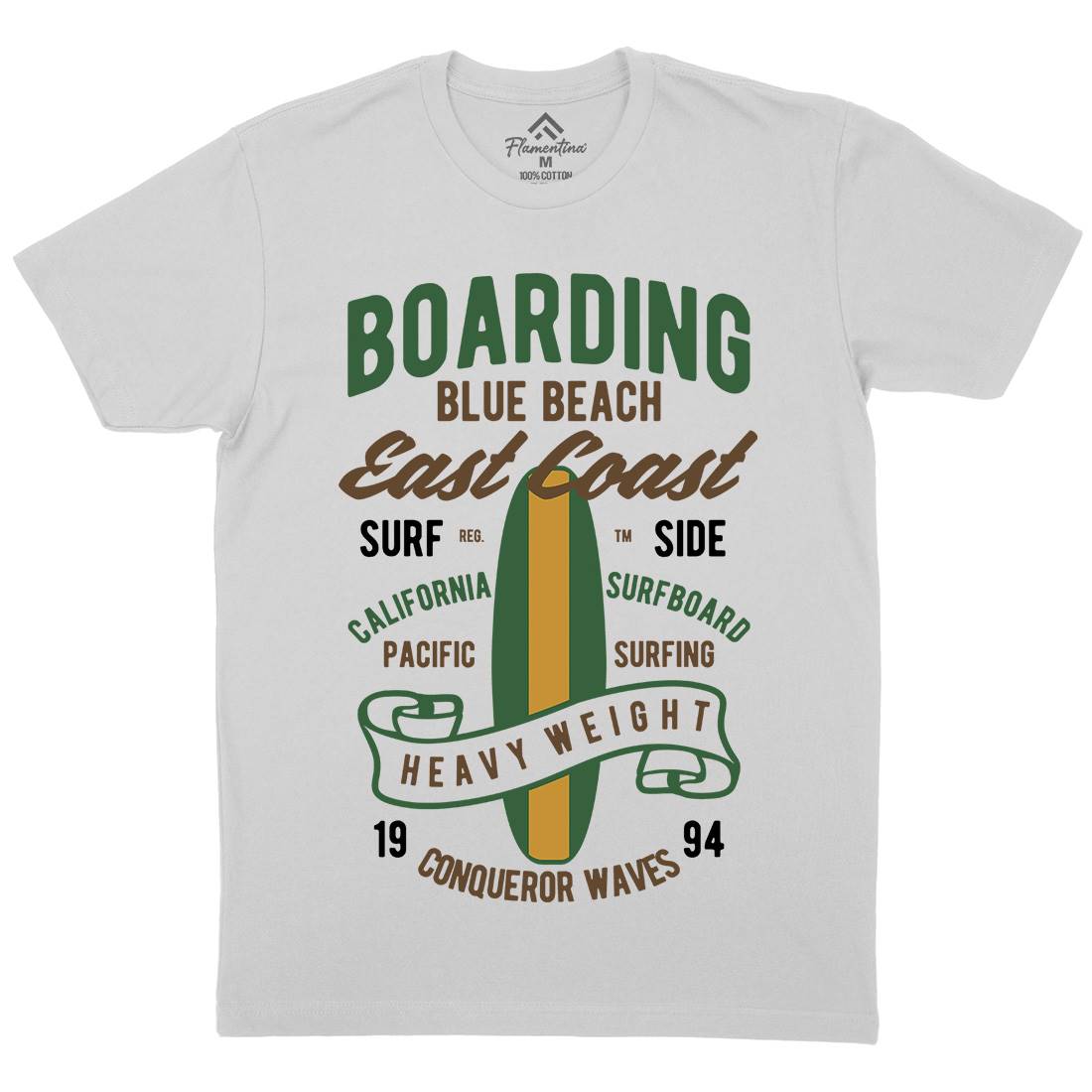 Boarding Blue Mens Crew Neck T-Shirt Surf B381