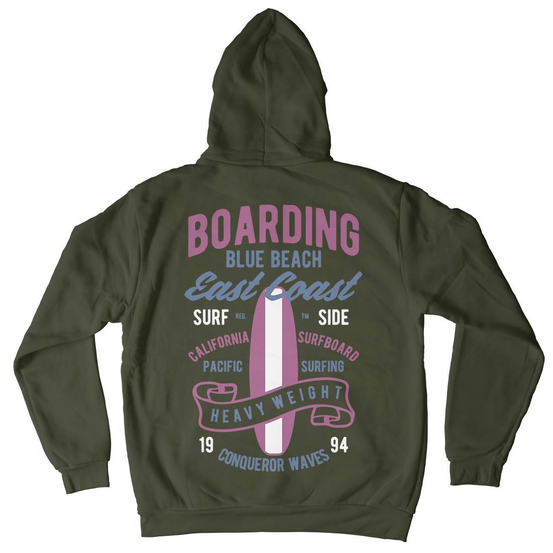 Boarding Blue Kids Crew Neck Hoodie Surf B381