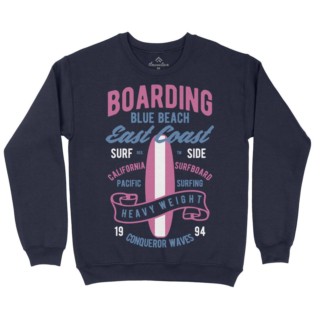 Boarding Blue Kids Crew Neck Sweatshirt Surf B381