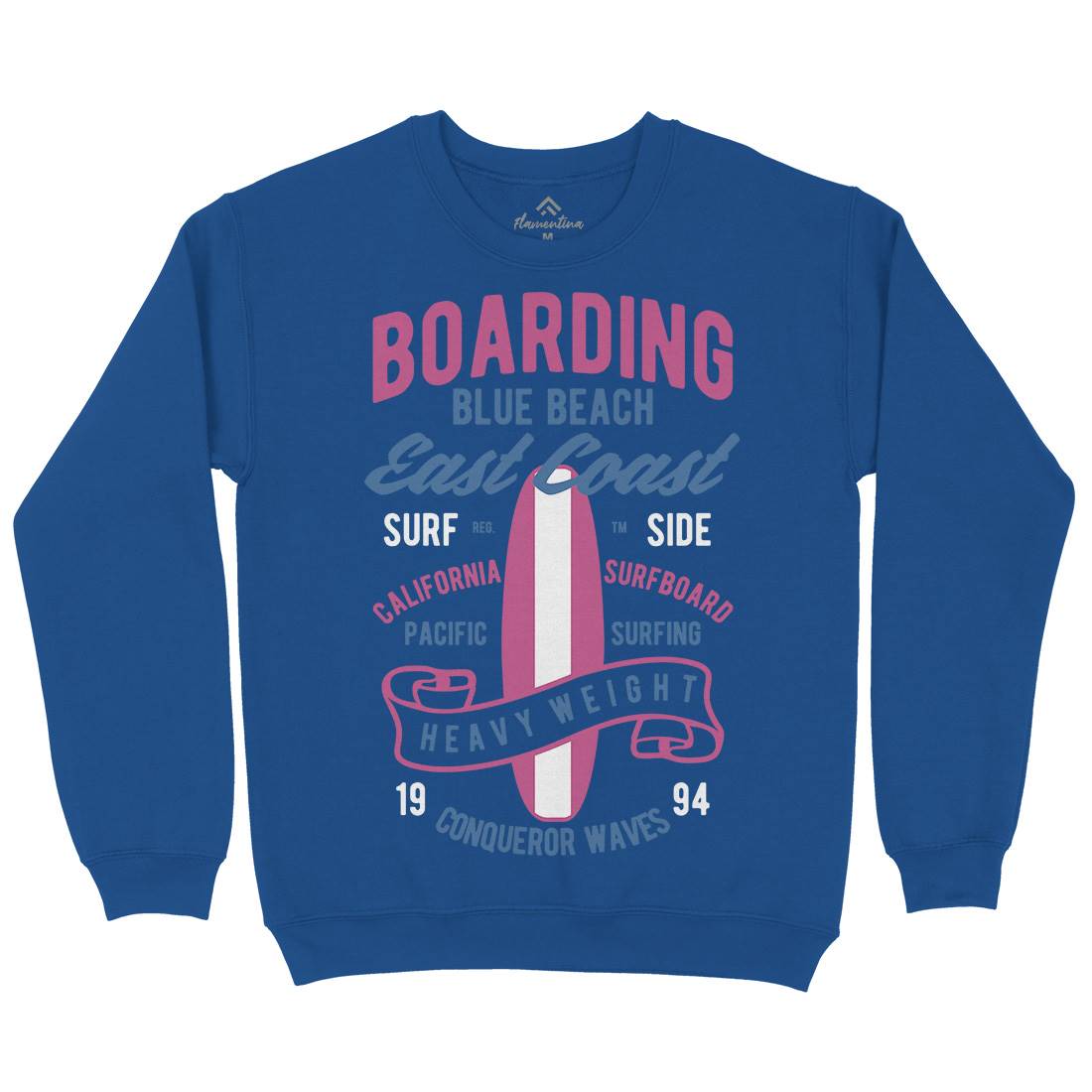 Boarding Blue Kids Crew Neck Sweatshirt Surf B381