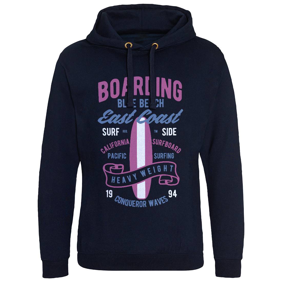 Boarding Blue Mens Hoodie Without Pocket Surf B381