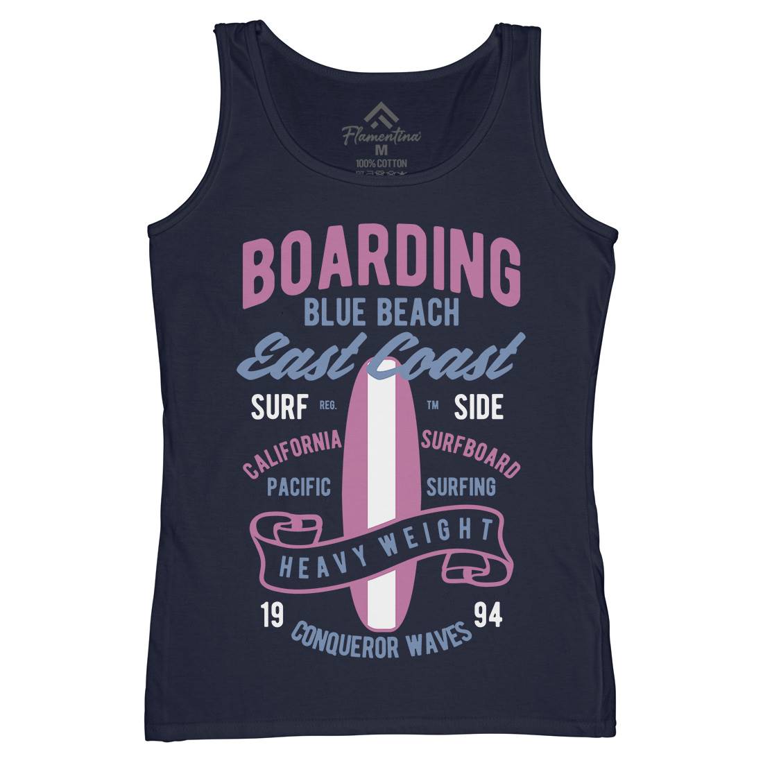 Boarding Blue Womens Organic Tank Top Vest Surf B381