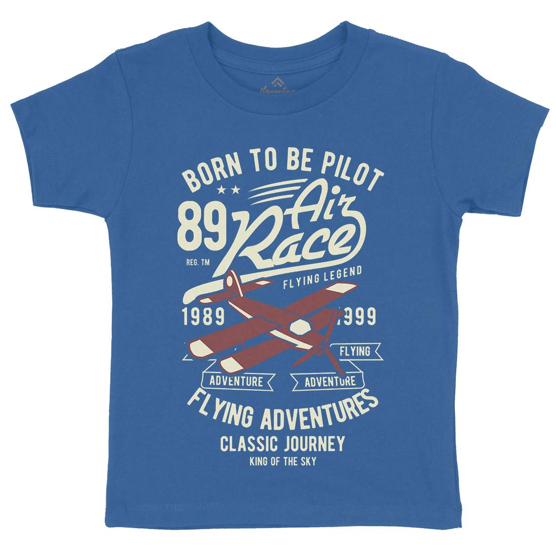 Born To Be Pilot Kids Organic Crew Neck T-Shirt Vehicles B382