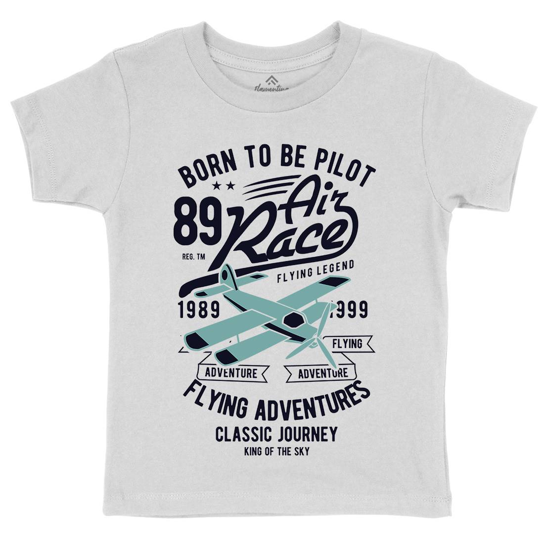 Born To Be Pilot Kids Organic Crew Neck T-Shirt Vehicles B382