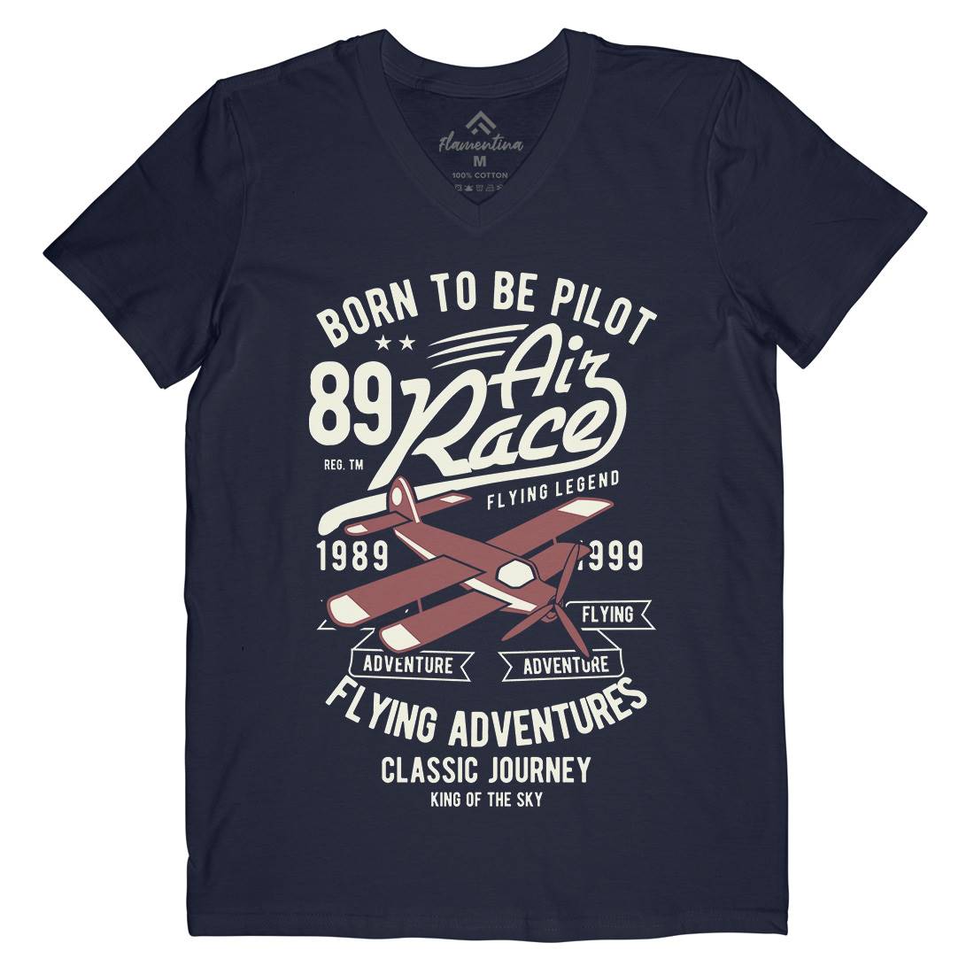 Born To Be Pilot Mens V-Neck T-Shirt Vehicles B382