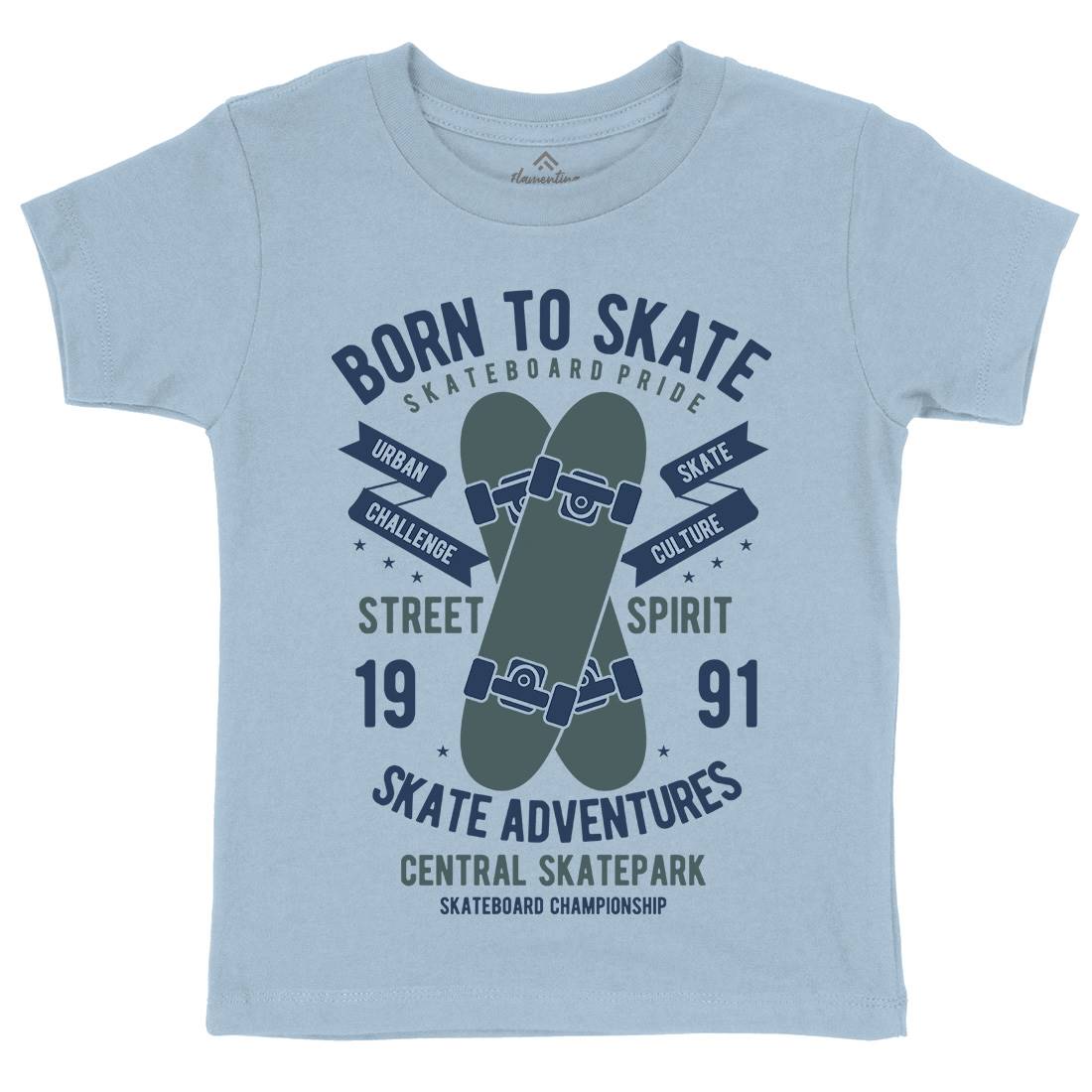 Born To Kids Organic Crew Neck T-Shirt Skate B383