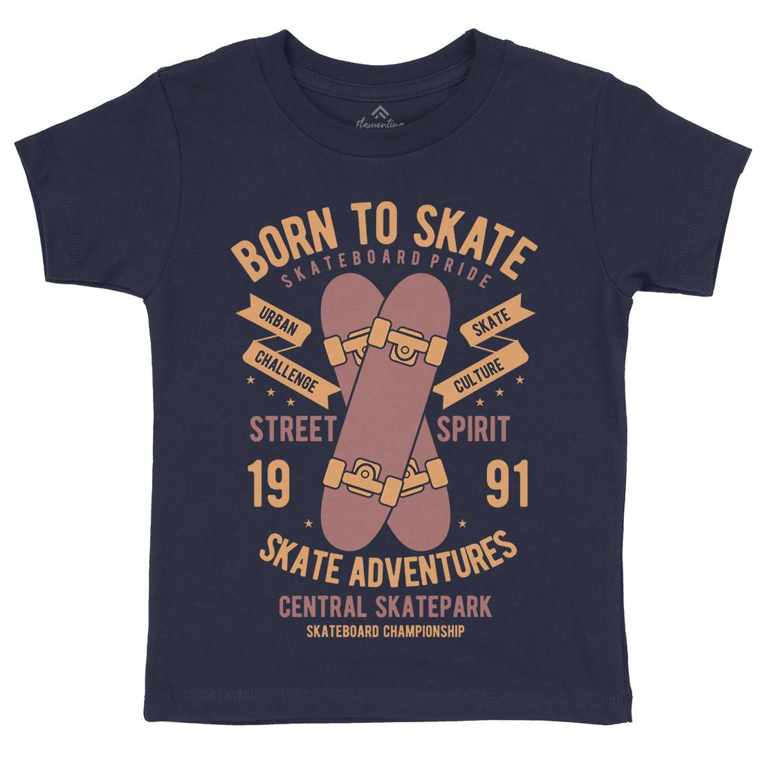 Born To Kids Crew Neck T-Shirt Skate B383