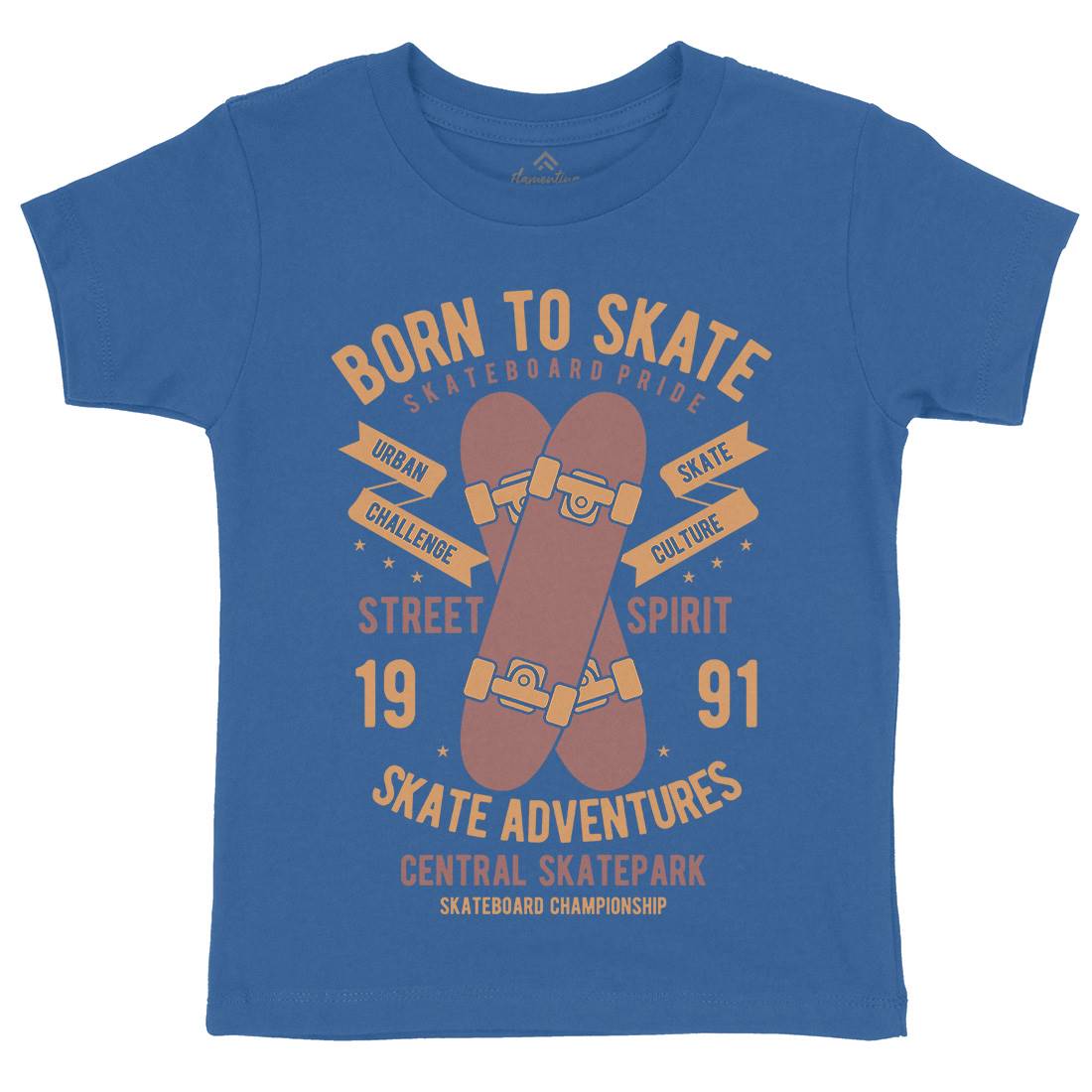 Born To Kids Crew Neck T-Shirt Skate B383