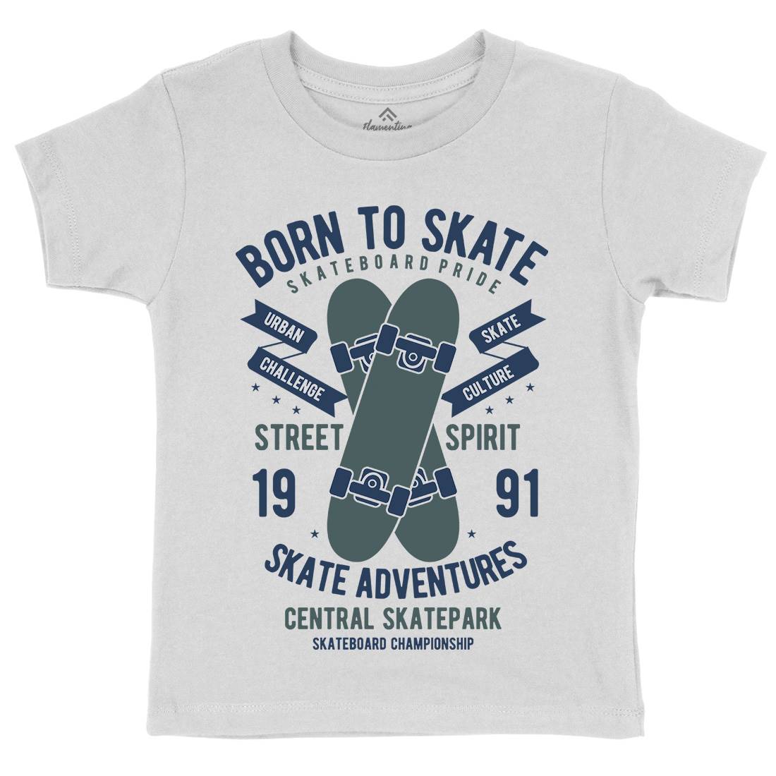 Born To Kids Organic Crew Neck T-Shirt Skate B383