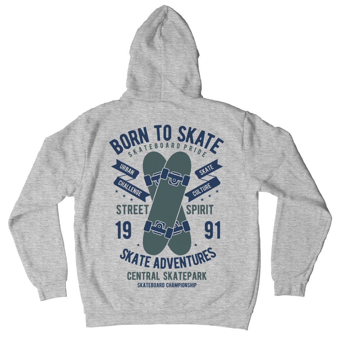Born To Mens Hoodie With Pocket Skate B383