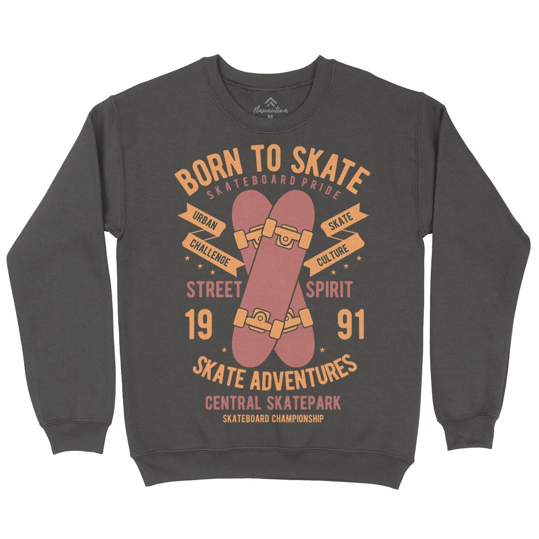 Born To Mens Crew Neck Sweatshirt Skate B383