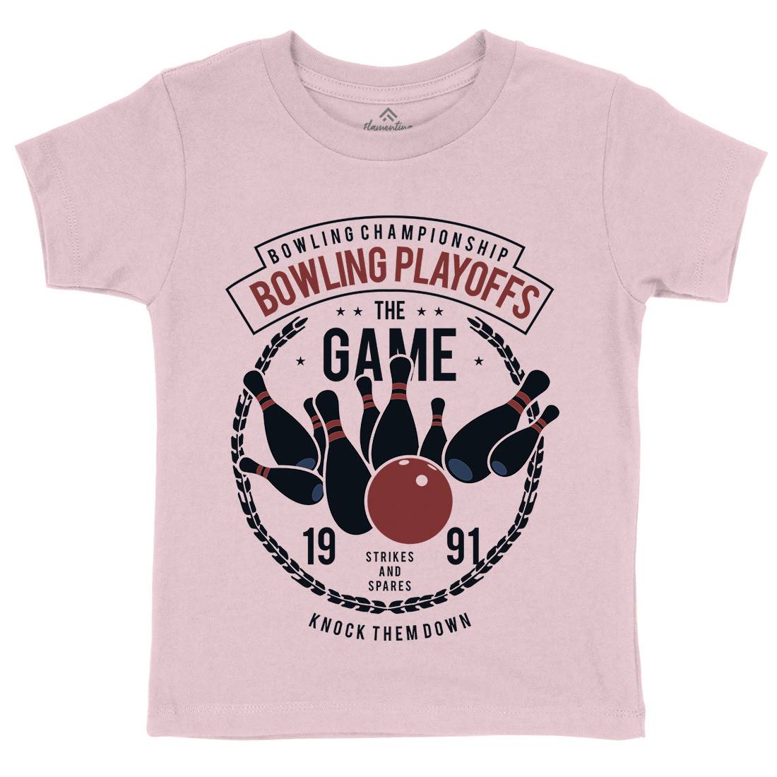Bowling Playoffs Kids Crew Neck T-Shirt Sport B384