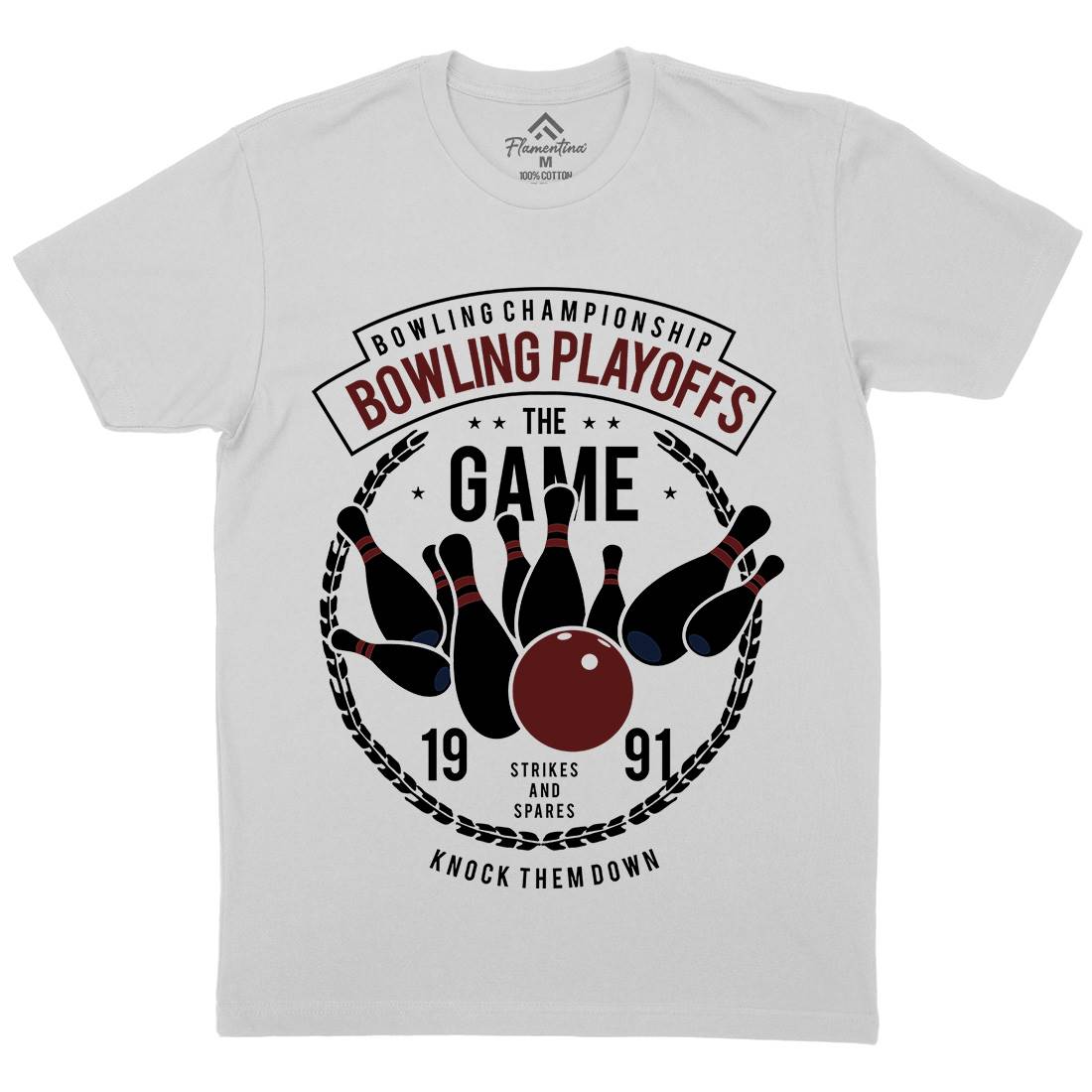 Bowling Playoffs Mens Crew Neck T-Shirt Sport B384