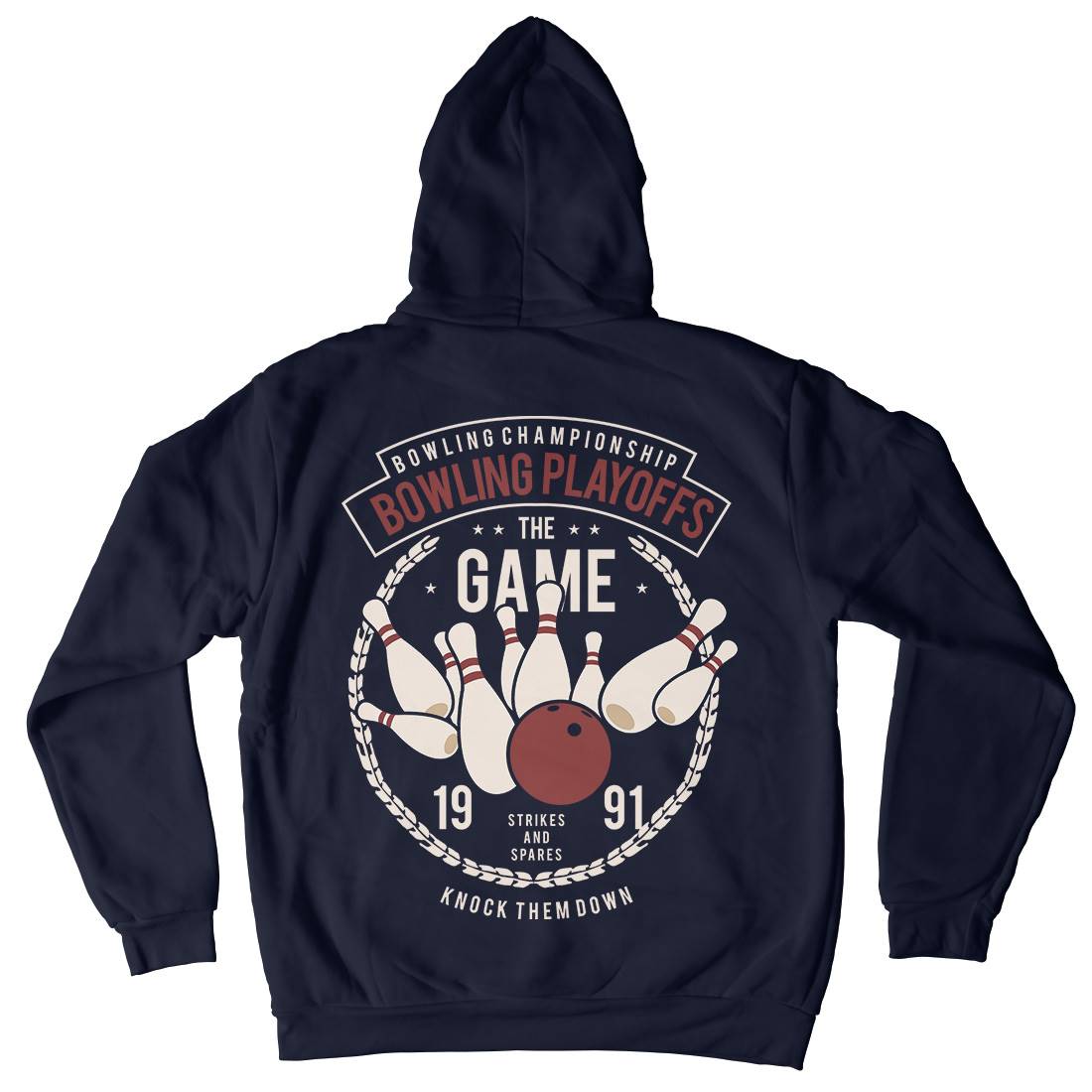 Bowling Playoffs Mens Hoodie With Pocket Sport B384
