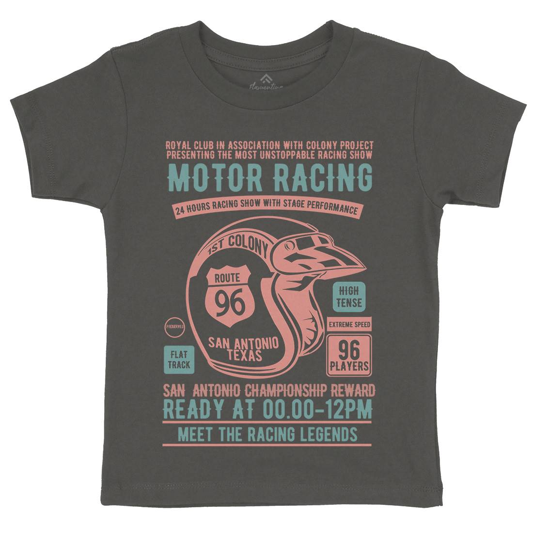 Motor Racing Kids Organic Crew Neck T-Shirt Motorcycles B385