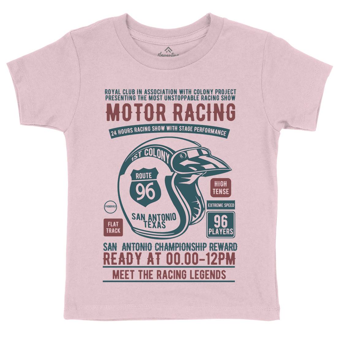 Motor Racing Kids Crew Neck T-Shirt Motorcycles B385