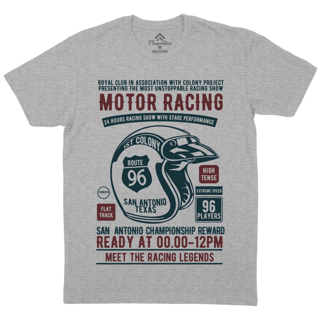 Motor Racing Mens Crew Neck T-Shirt Motorcycles B385