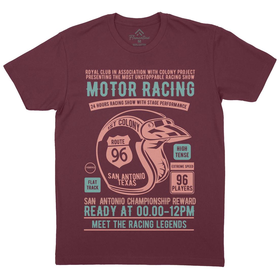 Motor Racing Mens Organic Crew Neck T-Shirt Motorcycles B385