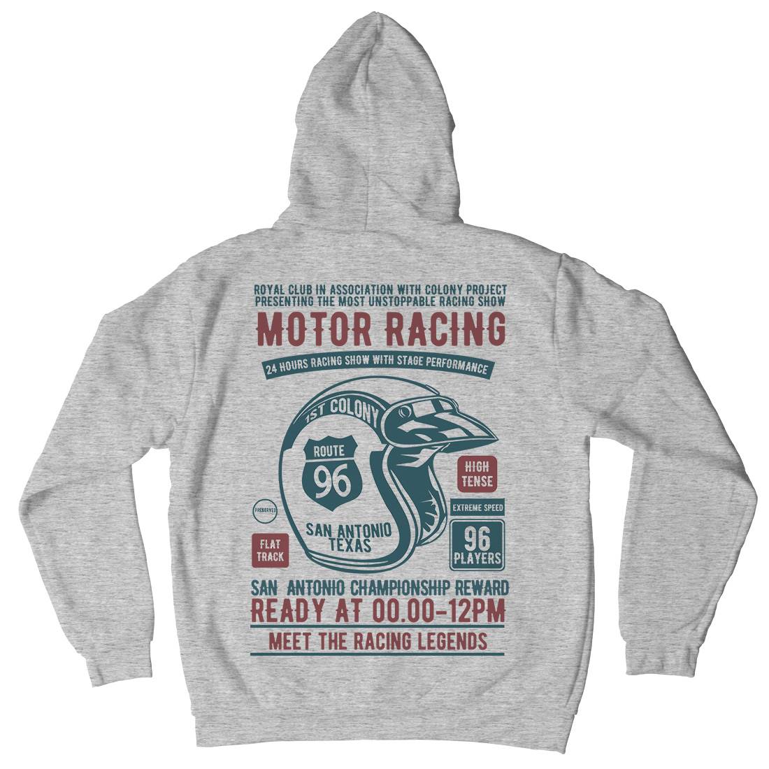 Motor Racing Mens Hoodie With Pocket Motorcycles B385