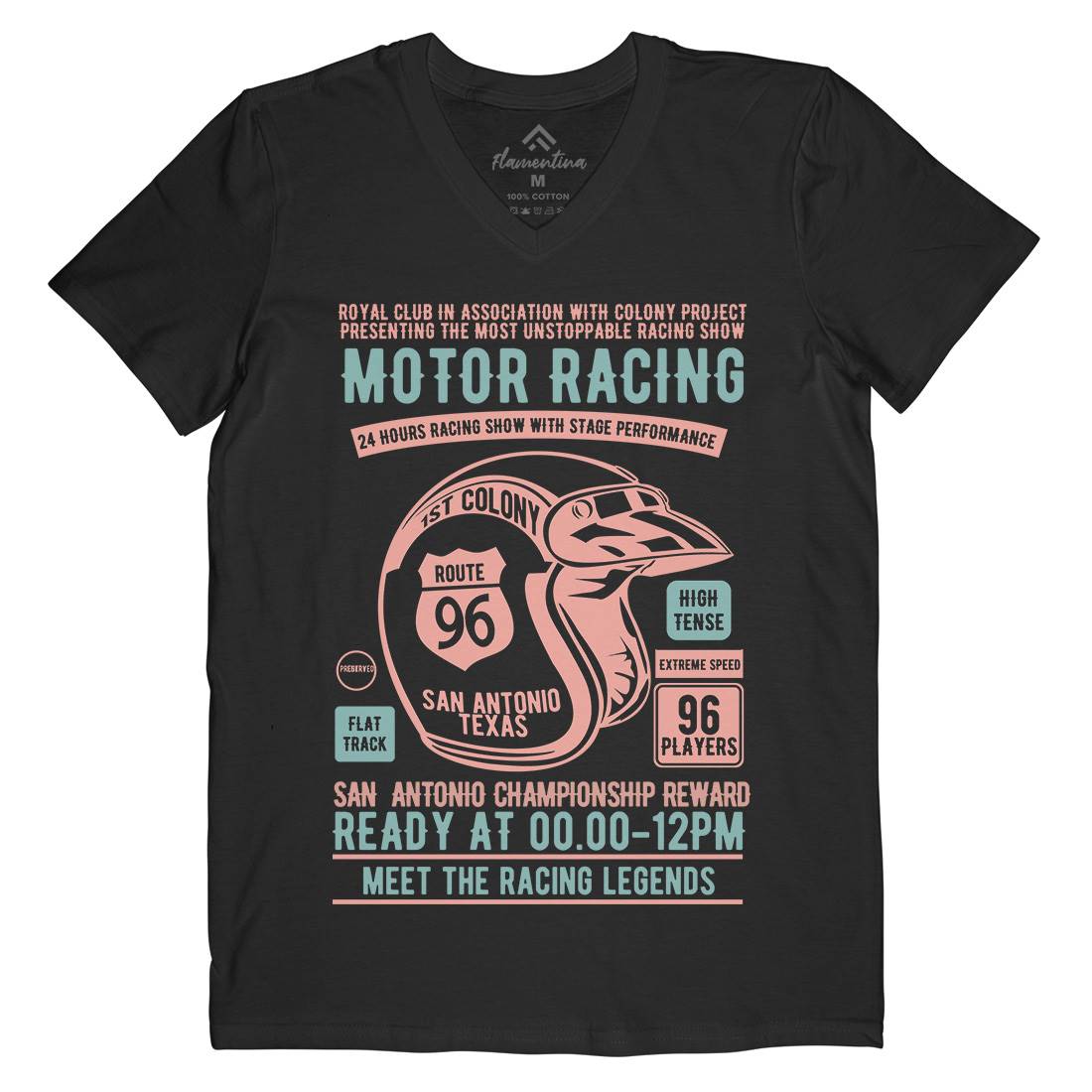 Motor Racing Mens V-Neck T-Shirt Motorcycles B385
